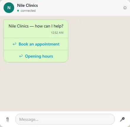 A booking completed inside a chat thread